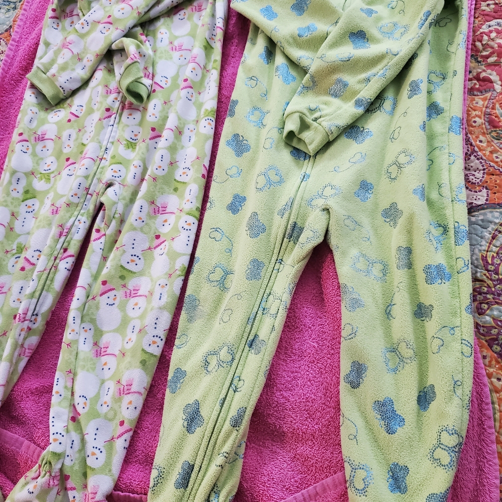 Carter's Green and Pink Kids One Pieces Footies